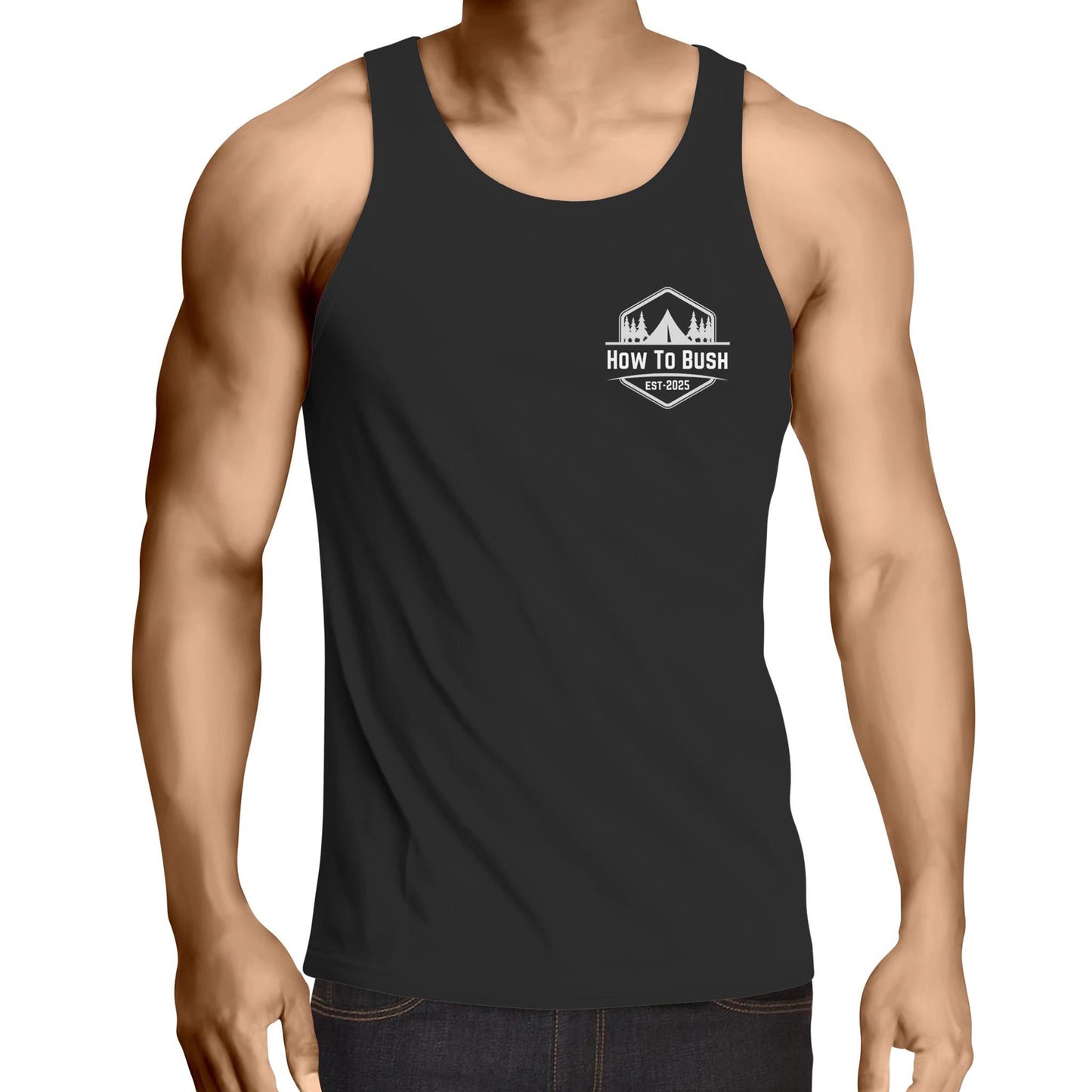 Mens Singlet White Logo